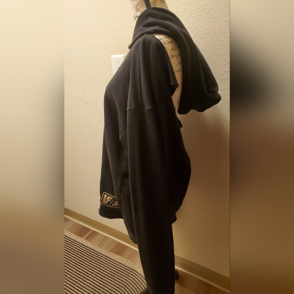 LF Black Oversized Cutout Back Black Sweatshirt